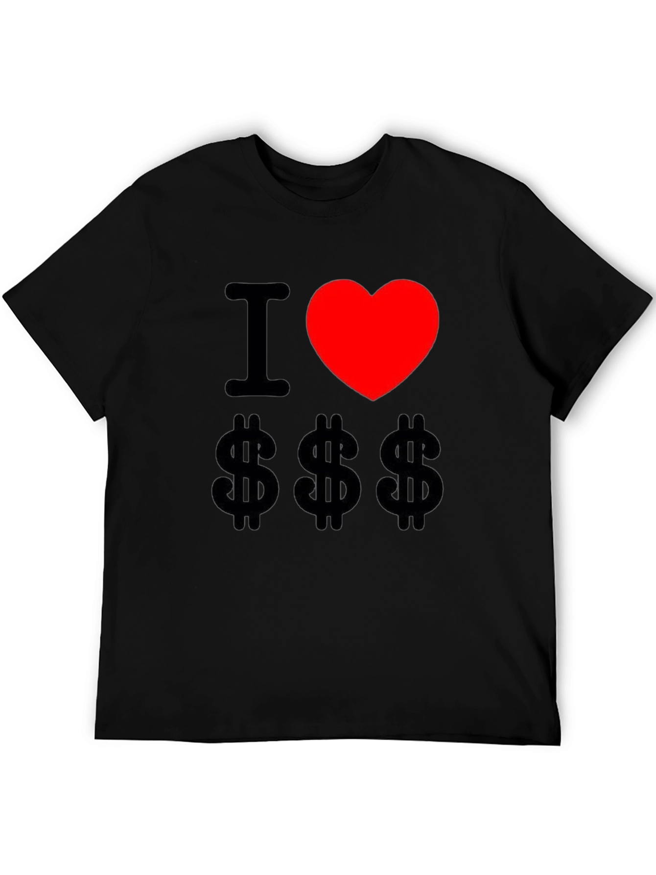 I Love Money Graphic Tee - Black Cotton T-Shirt