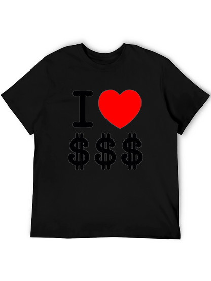 I Love Money Graphic Tee - Black Cotton T-Shirt