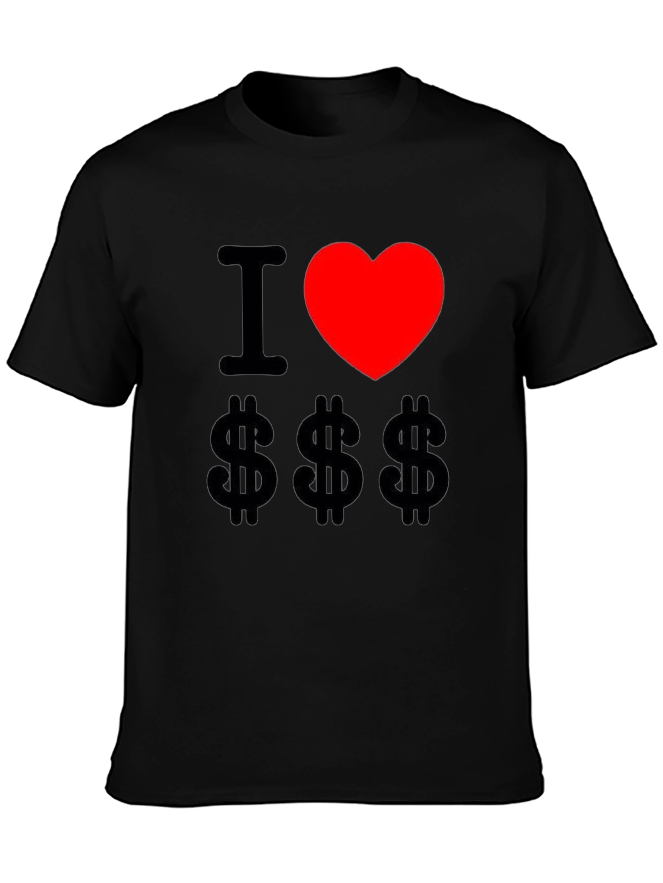 I Love Money Graphic Tee - Black Cotton T-Shirt