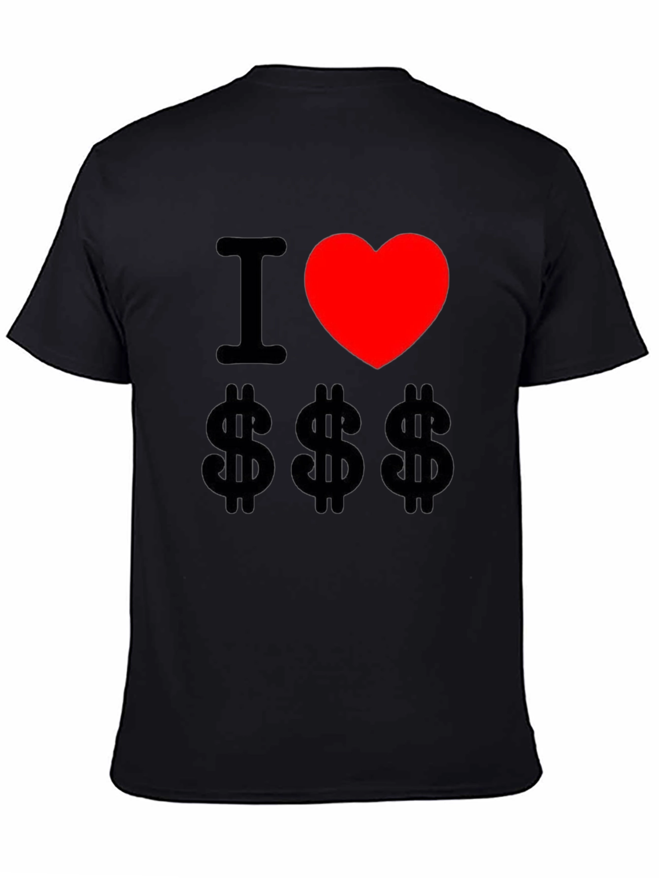 I Love Money Graphic Tee - Black Cotton T-Shirt