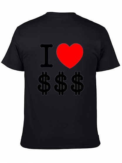 I Love Money Graphic Tee - Black Cotton T-Shirt