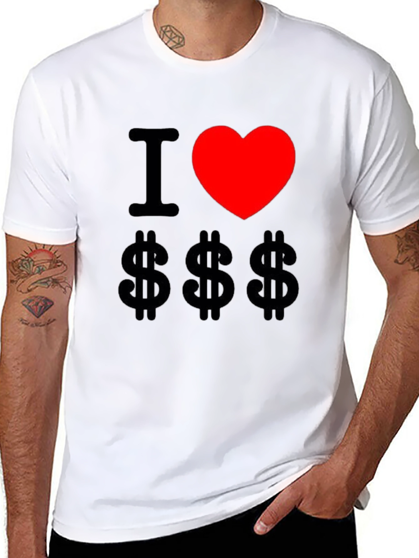 I Love Money Graphic Tee - Black Cotton T-Shirt