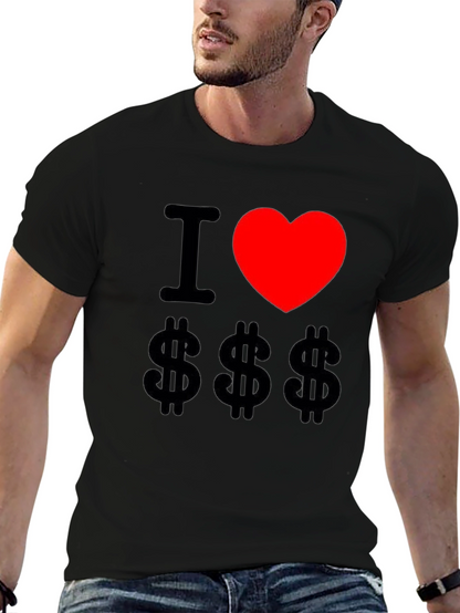 I Love Money Graphic Tee - Black Cotton T-Shirt