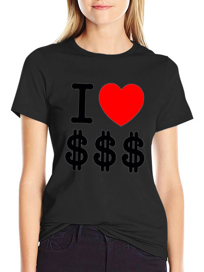 I Love Money Graphic Tee - Black Cotton T-Shirt