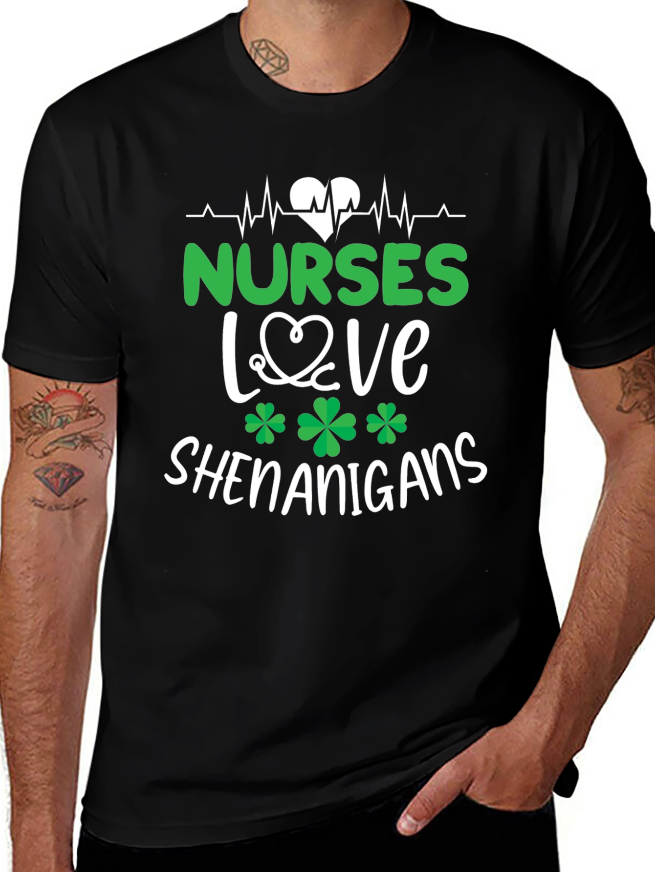 Nurses Love Shenanigans St. Patricks Day Graphic Tee