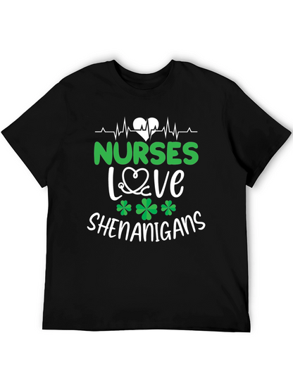Nurses Love Shenanigans St. Patricks Day Graphic Tee