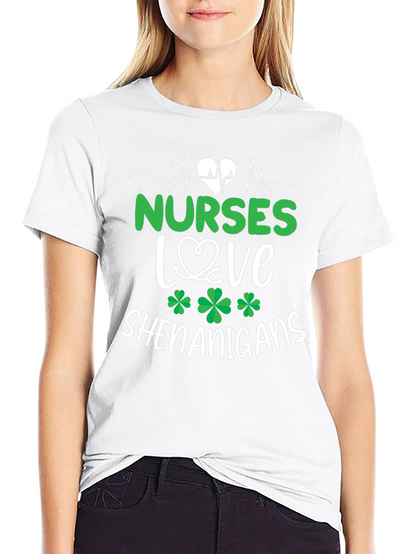 Nurses Love Shenanigans St. Patricks Day Graphic Tee