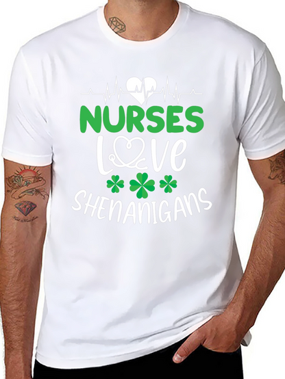 Nurses Love Shenanigans St. Patricks Day Graphic Tee
