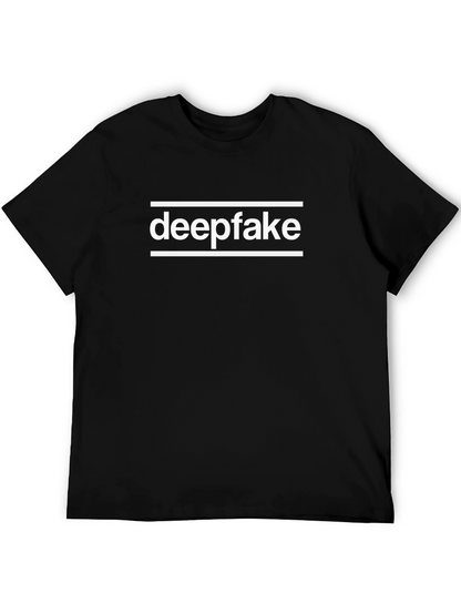 Deepfake Graphic Tee - Modern Black T-Shirt