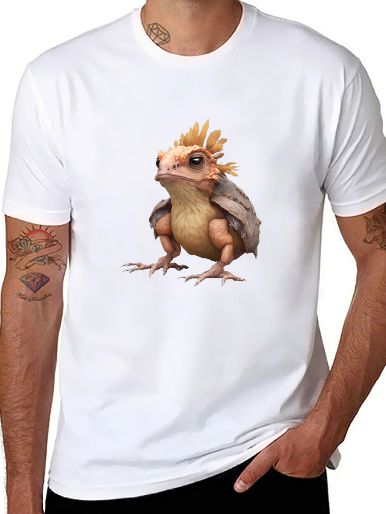 Frog-Turtle Creature Black T-Shirt