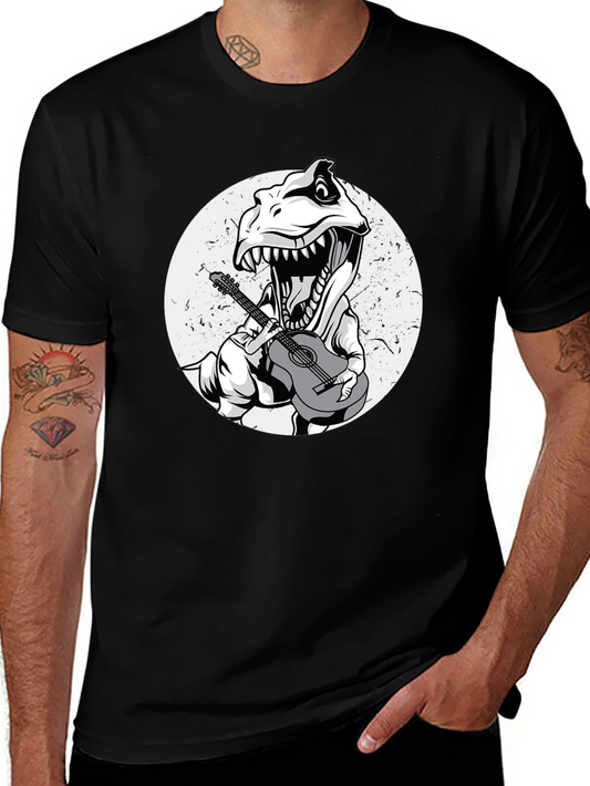 Dino Guitarist Graphic Tee - Black T-Shirt