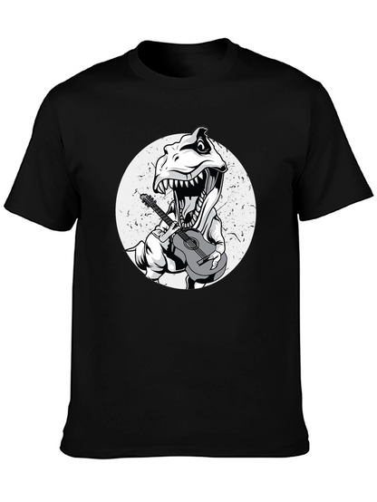 Dino Guitarist Graphic Tee - Black T-Shirt