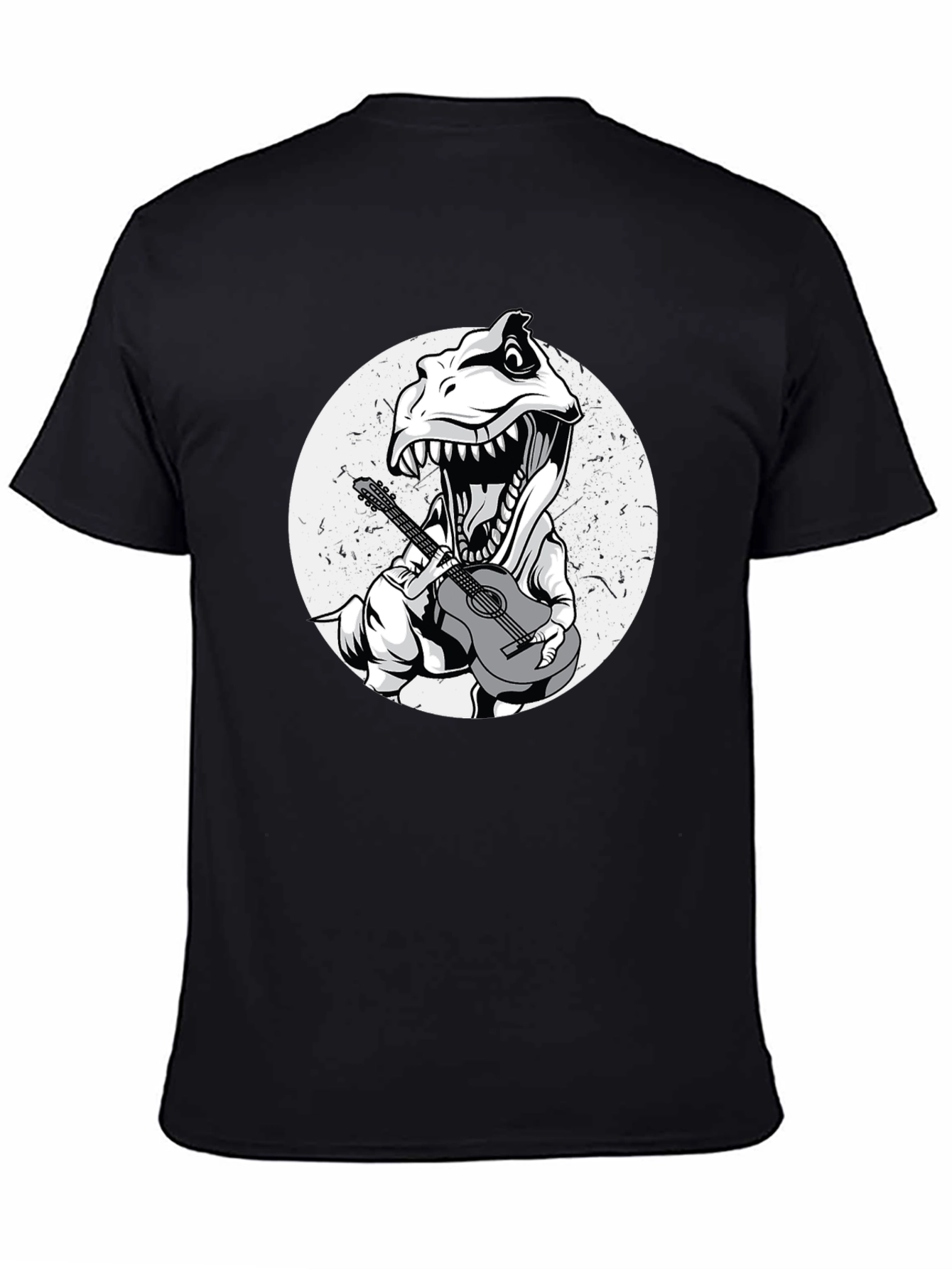 Dino Guitarist Graphic Tee - Black T-Shirt