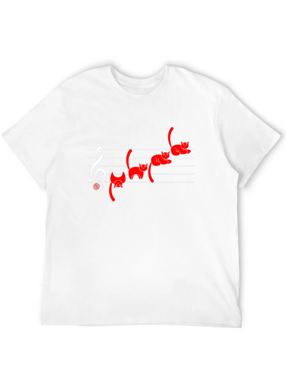 Cat Music T-Shirt - Black Cotton Blend