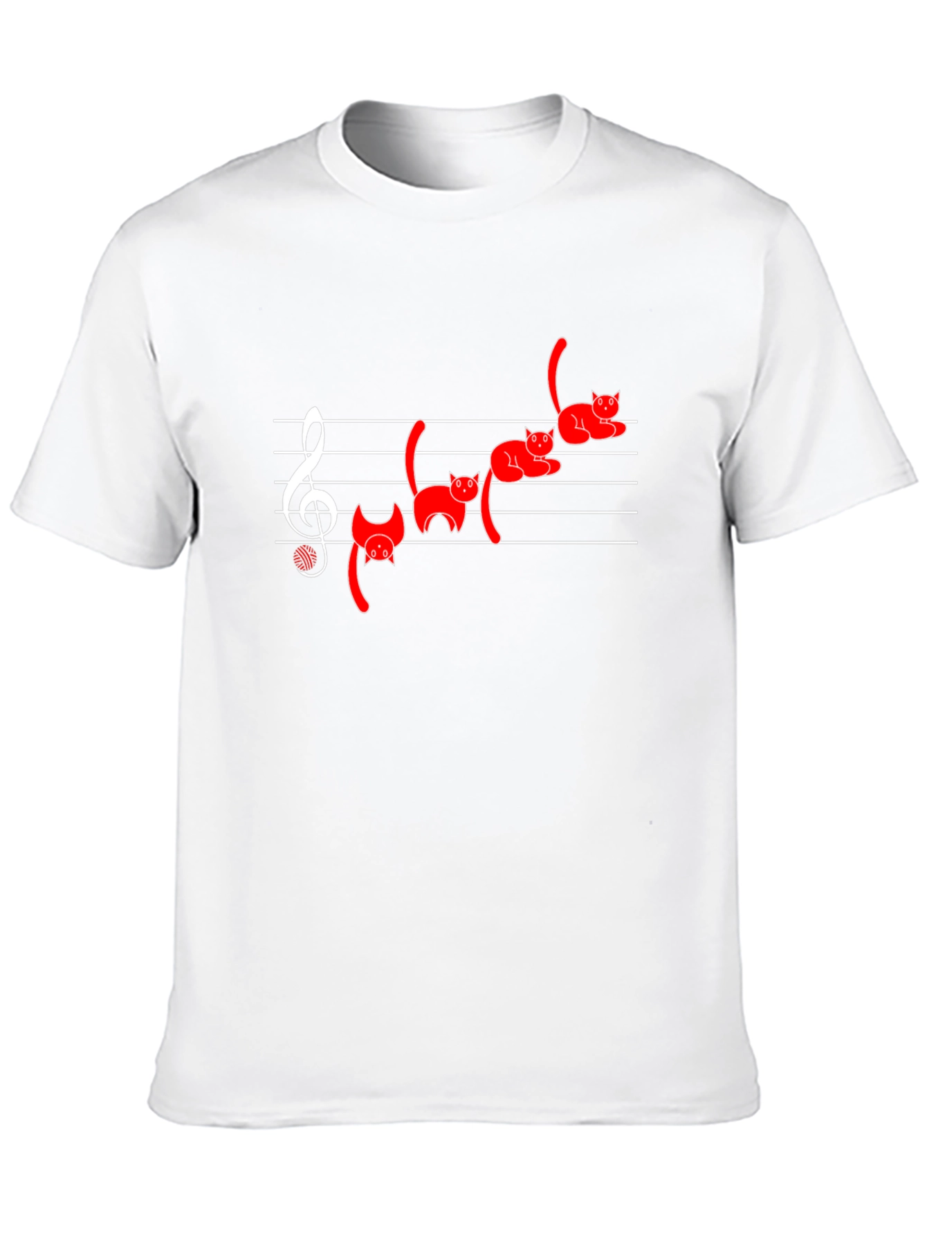 Cat Music T-Shirt - Black Cotton Blend