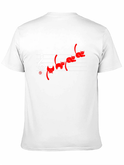 Cat Music T-Shirt - Black Cotton Blend