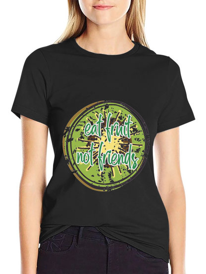 Eat Fruit Not Friends Graphic Tee - Black
