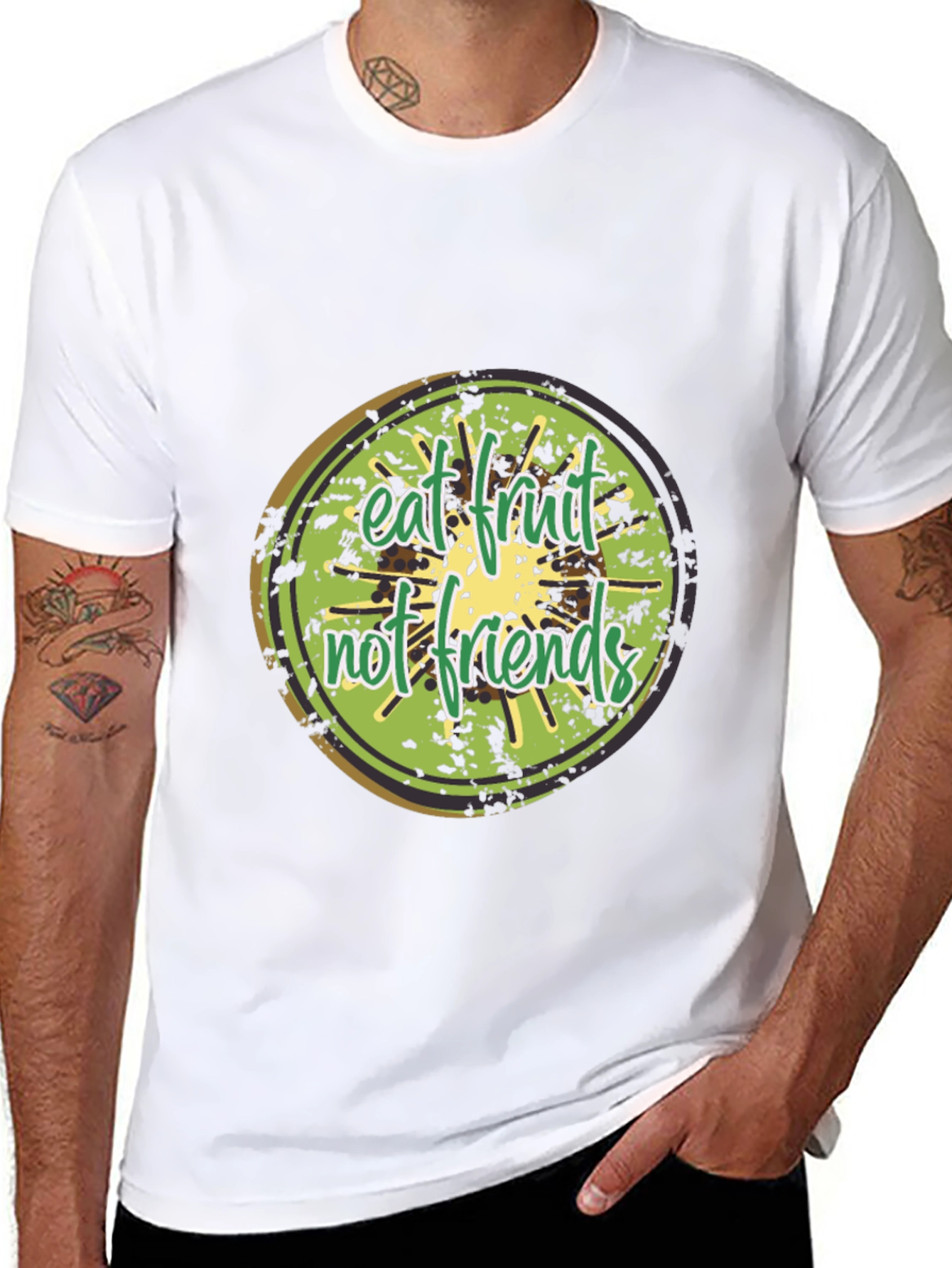 Eat Fruit Not Friends Graphic Tee - Black