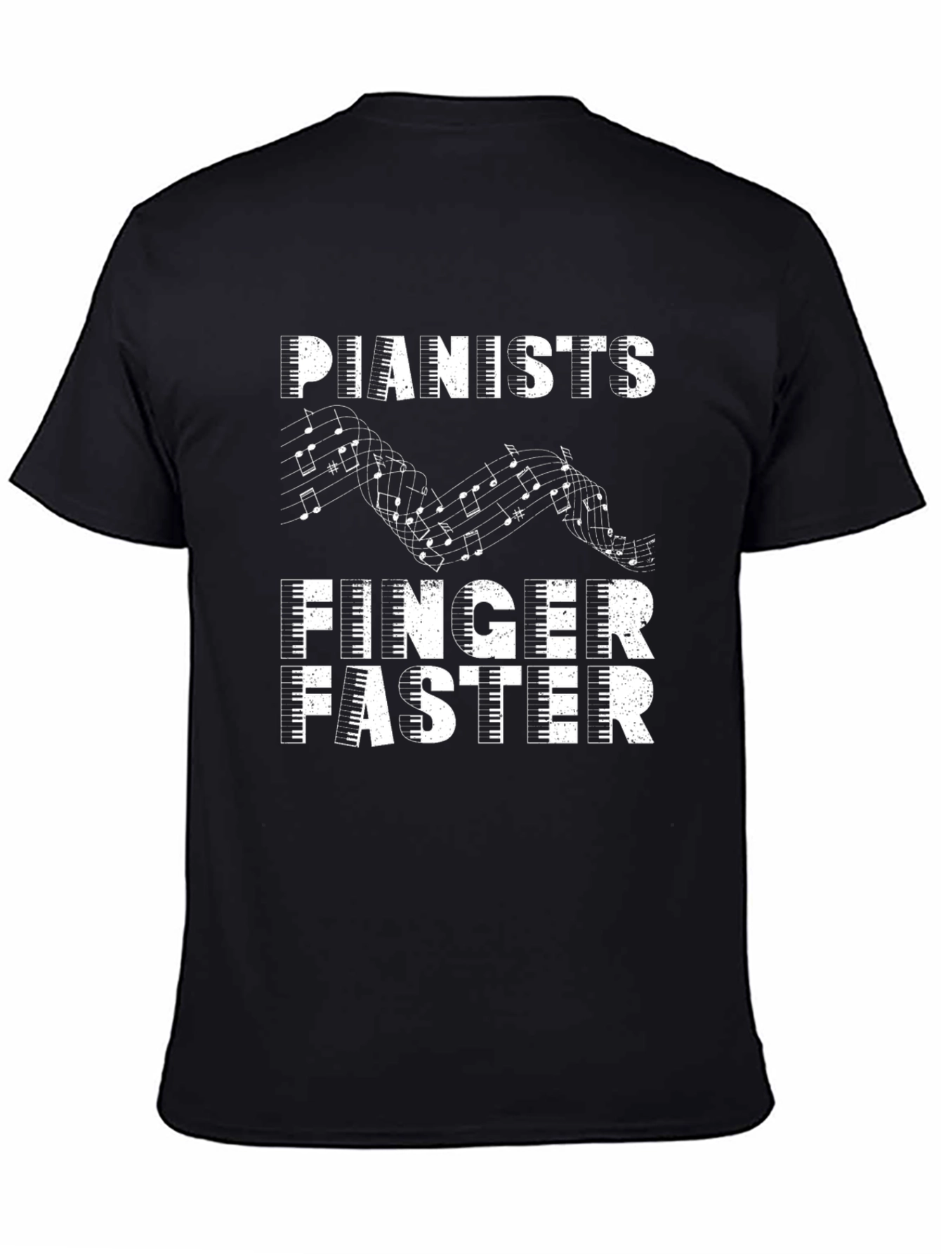 Pianists Finger Faster Graphic Tee - Music Lover Shirt
