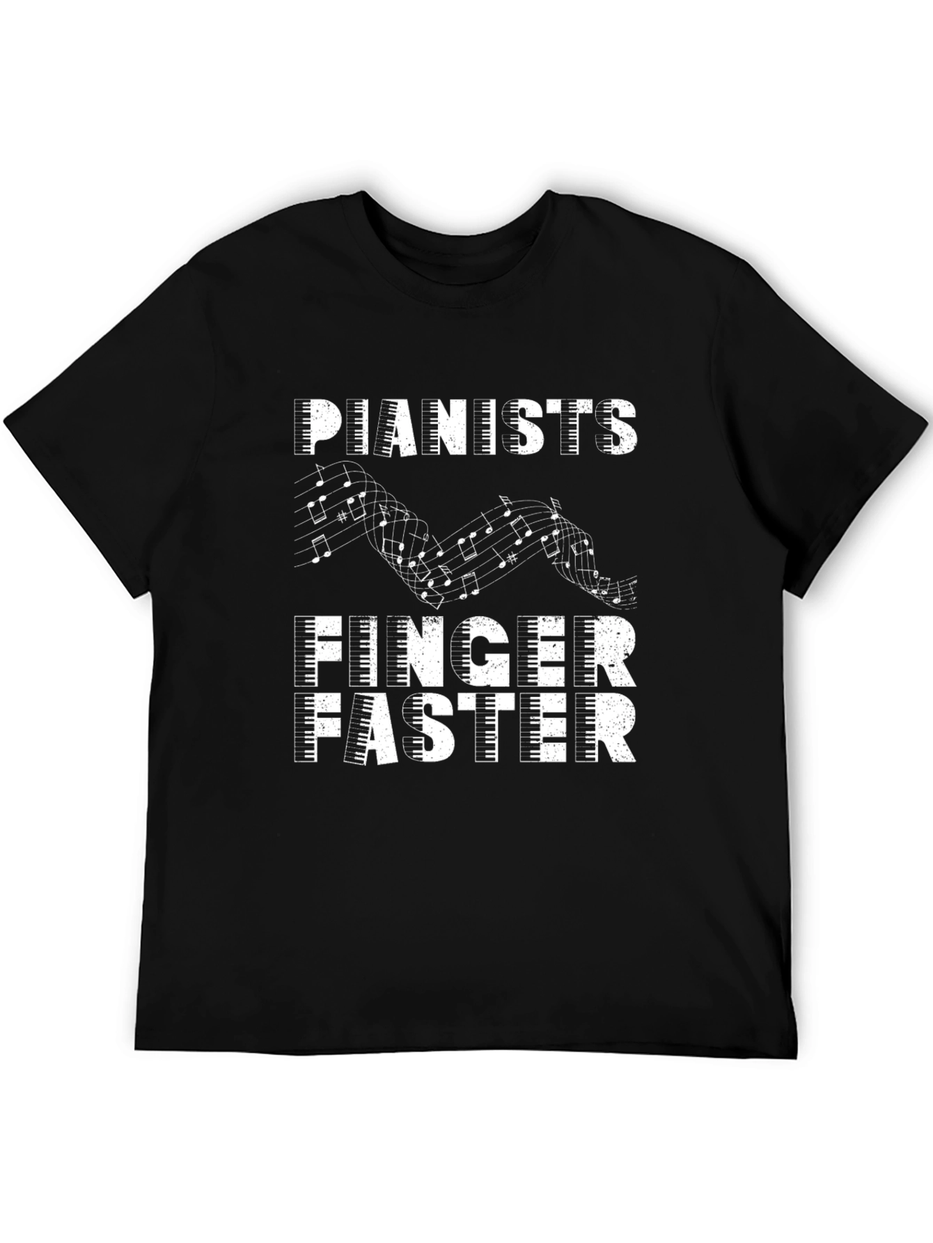 Pianists Finger Faster Graphic Tee - Music Lover Shirt