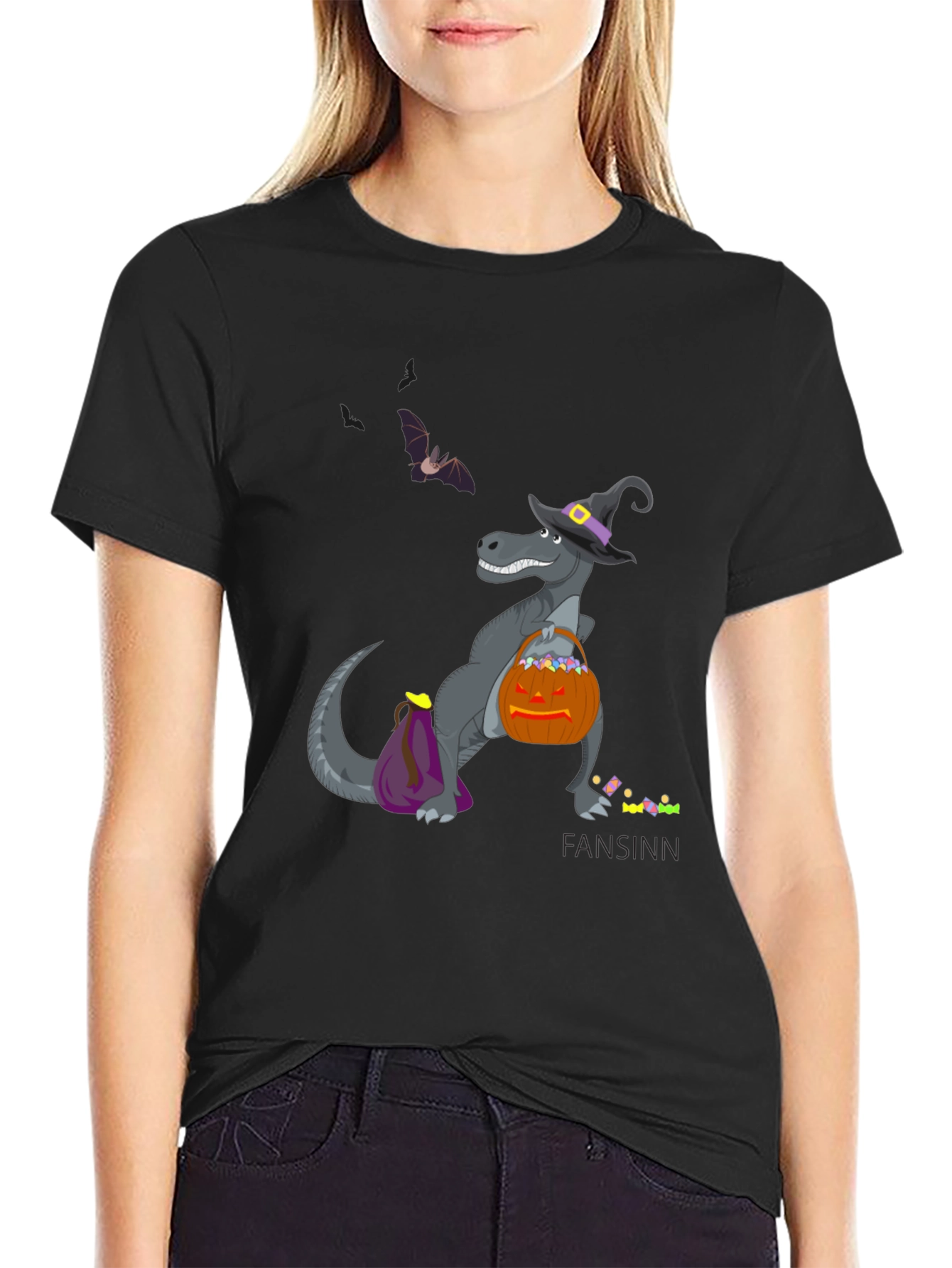 Halloween Dino T-Shirt - Trick or Treat Fun