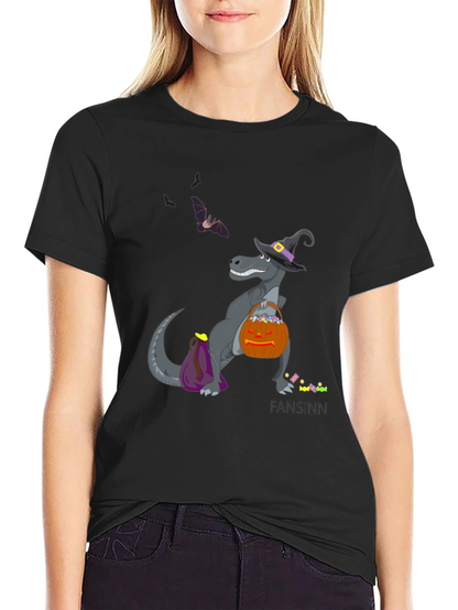 Halloween Dino T-Shirt - Trick or Treat Fun