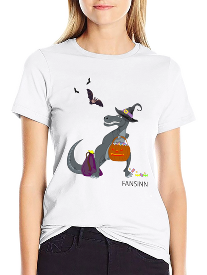Halloween Dino T-Shirt - Trick or Treat Fun