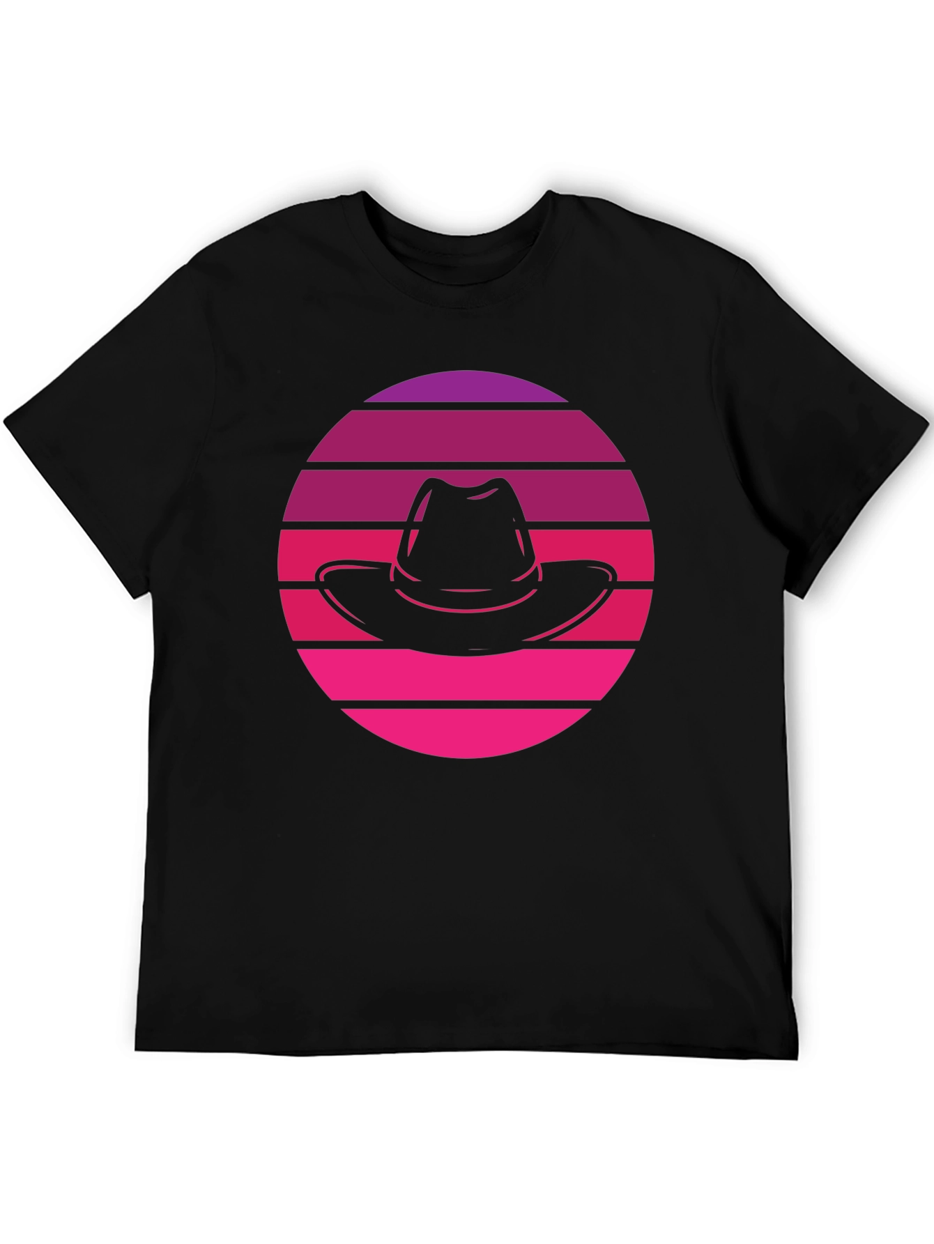 Retro Sunset Fedora T-Shirt