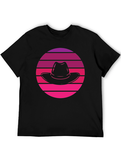 Retro Sunset Fedora T-Shirt