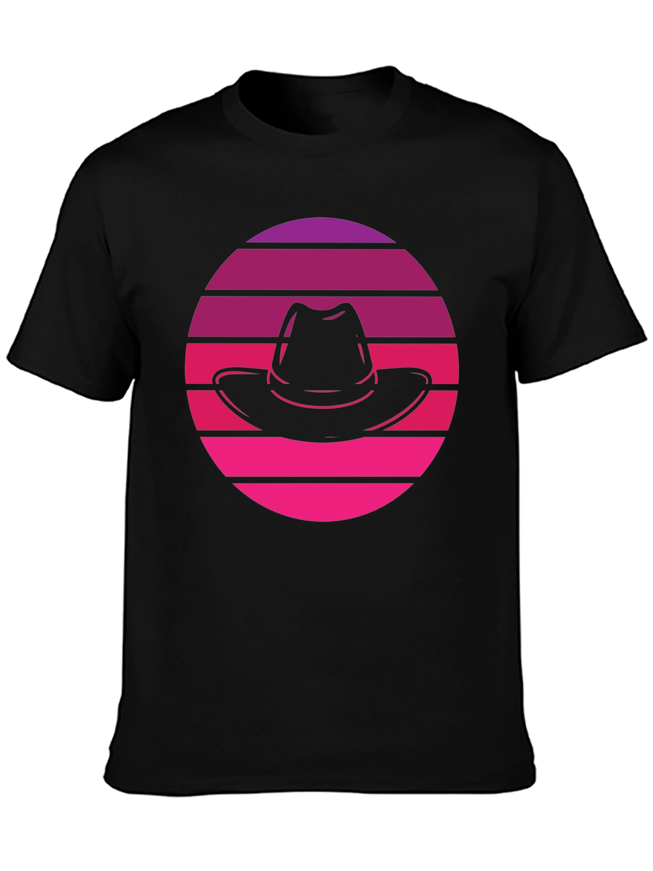 Retro Sunset Fedora T-Shirt