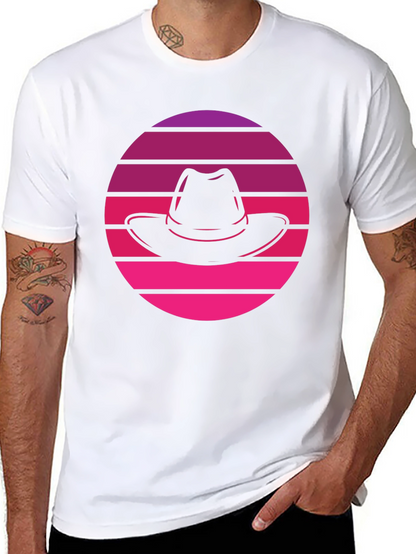 Retro Sunset Fedora T-Shirt