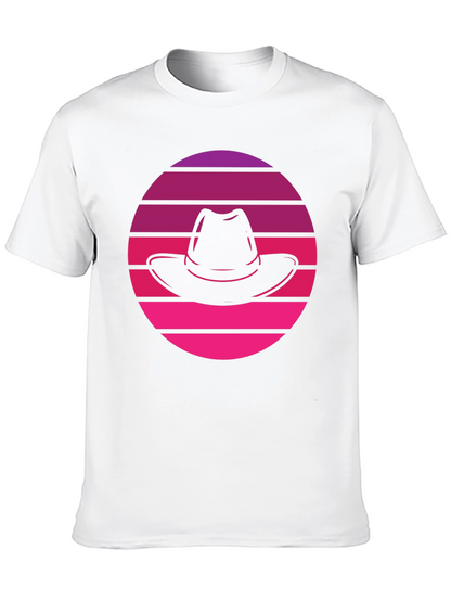 Retro Sunset Fedora T-Shirt