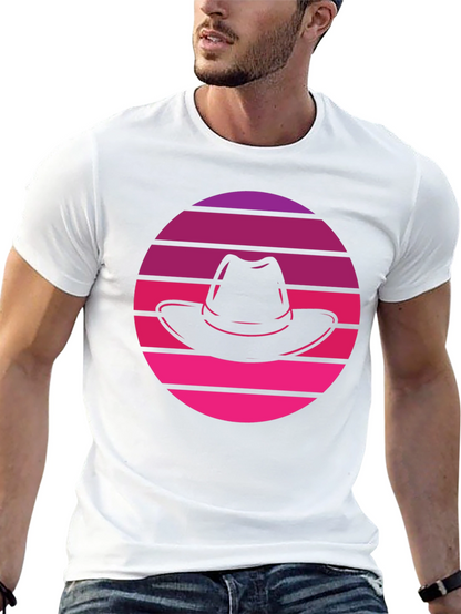 Retro Sunset Fedora T-Shirt