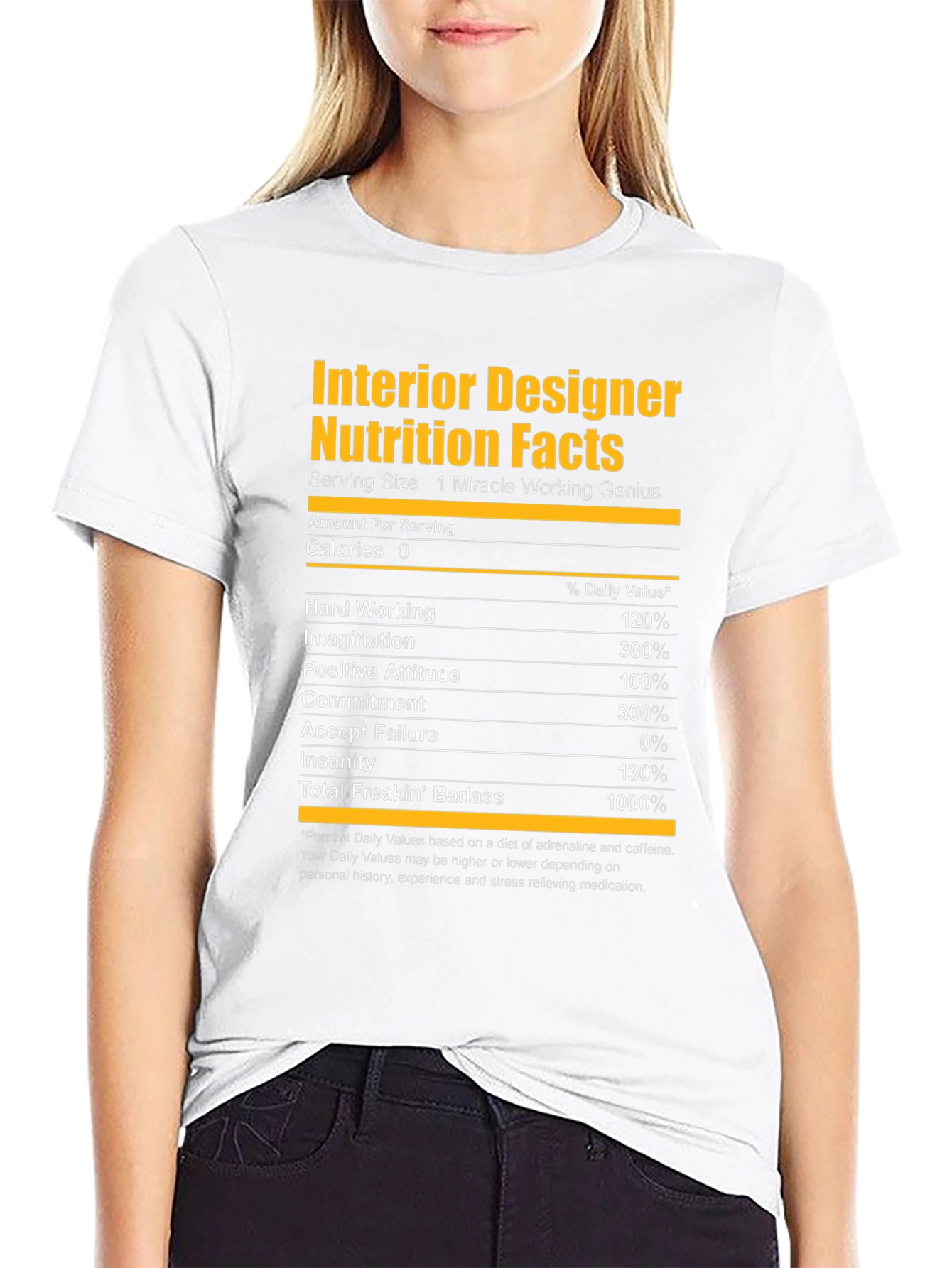 Interior Designer Nutrition Facts Graphic T-Shirt