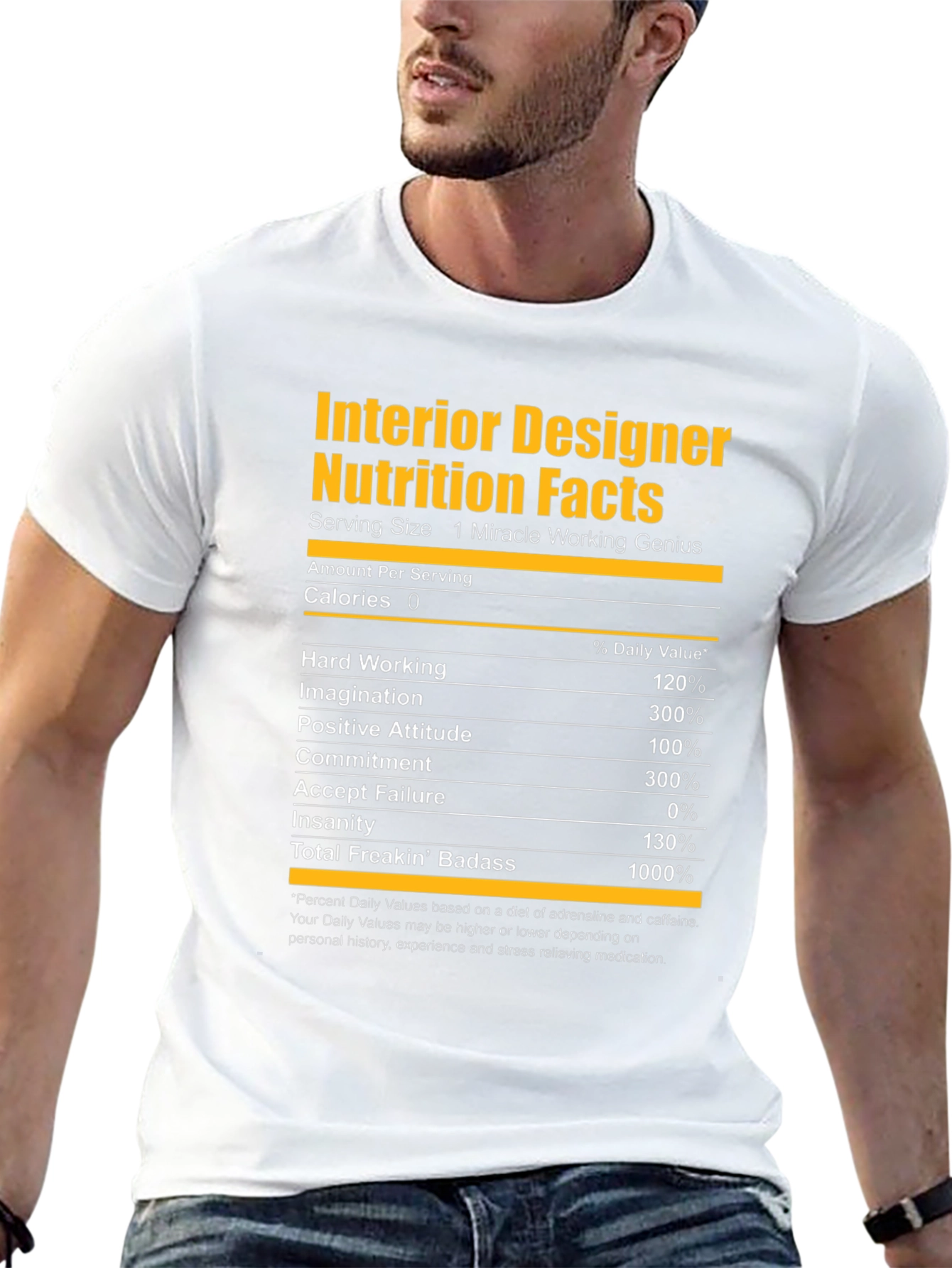 Interior Designer Nutrition Facts Graphic T-Shirt