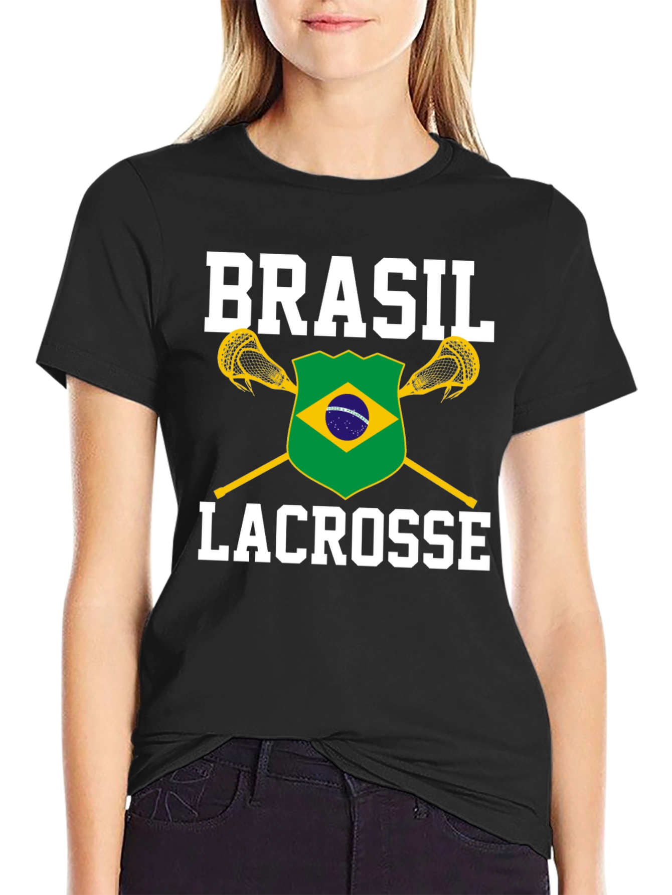 Brasil Lacrosse T-Shirt - Black Cotton Tee