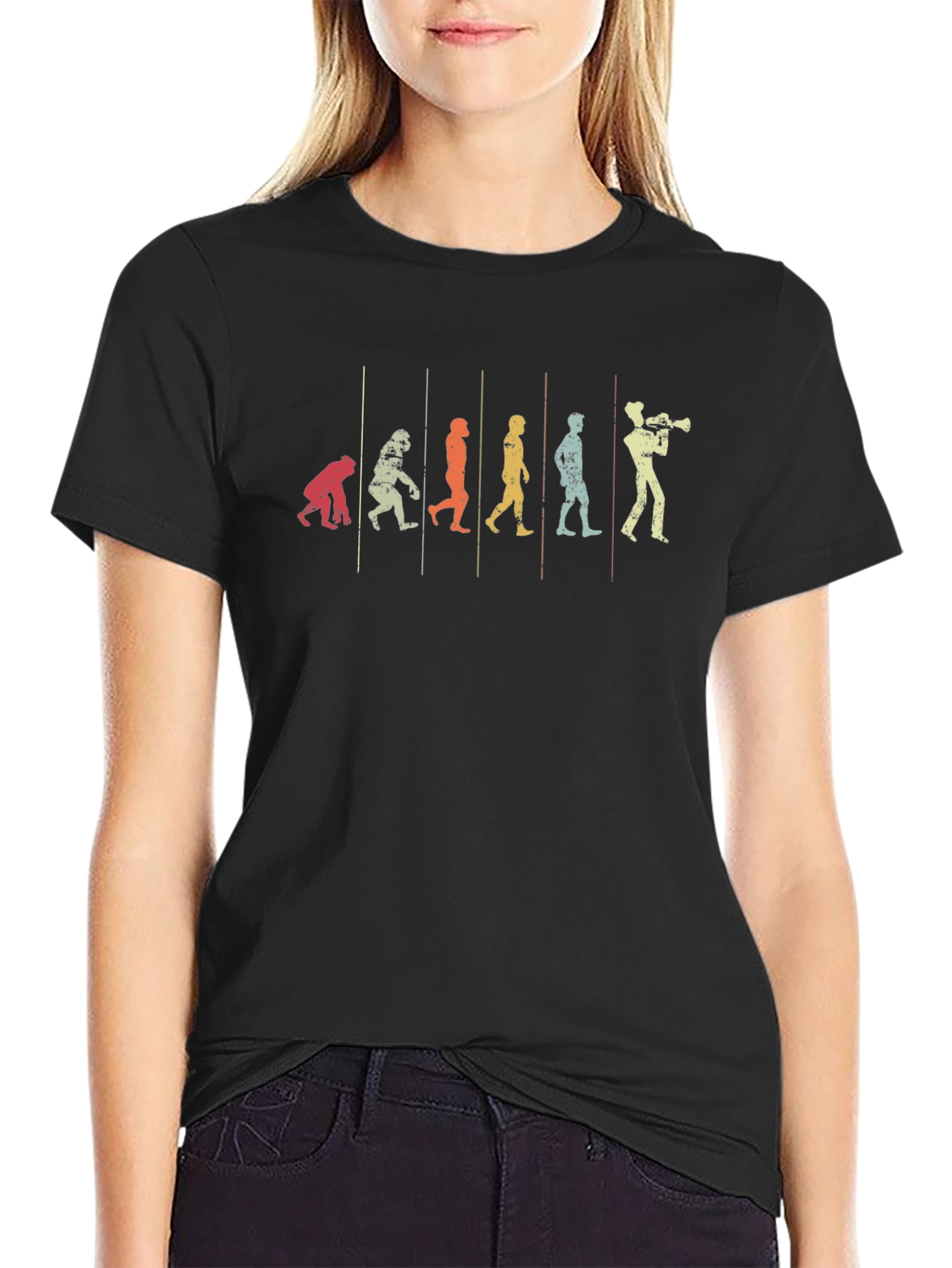 Evolution of Music T-Shirt - Trumpet Player