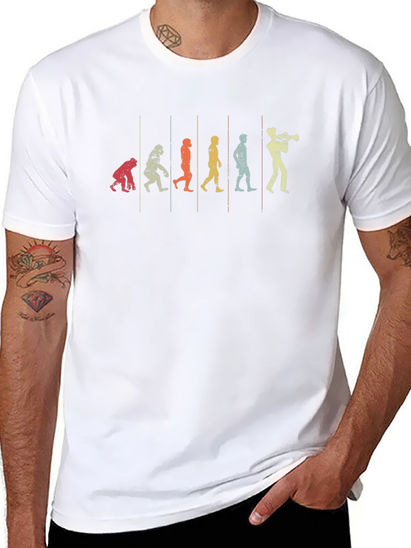 Evolution of Music T-Shirt - Trumpet Player