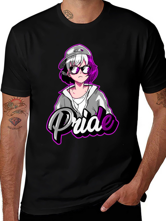 Pride Anime T-Shirt - Black Cotton Blend