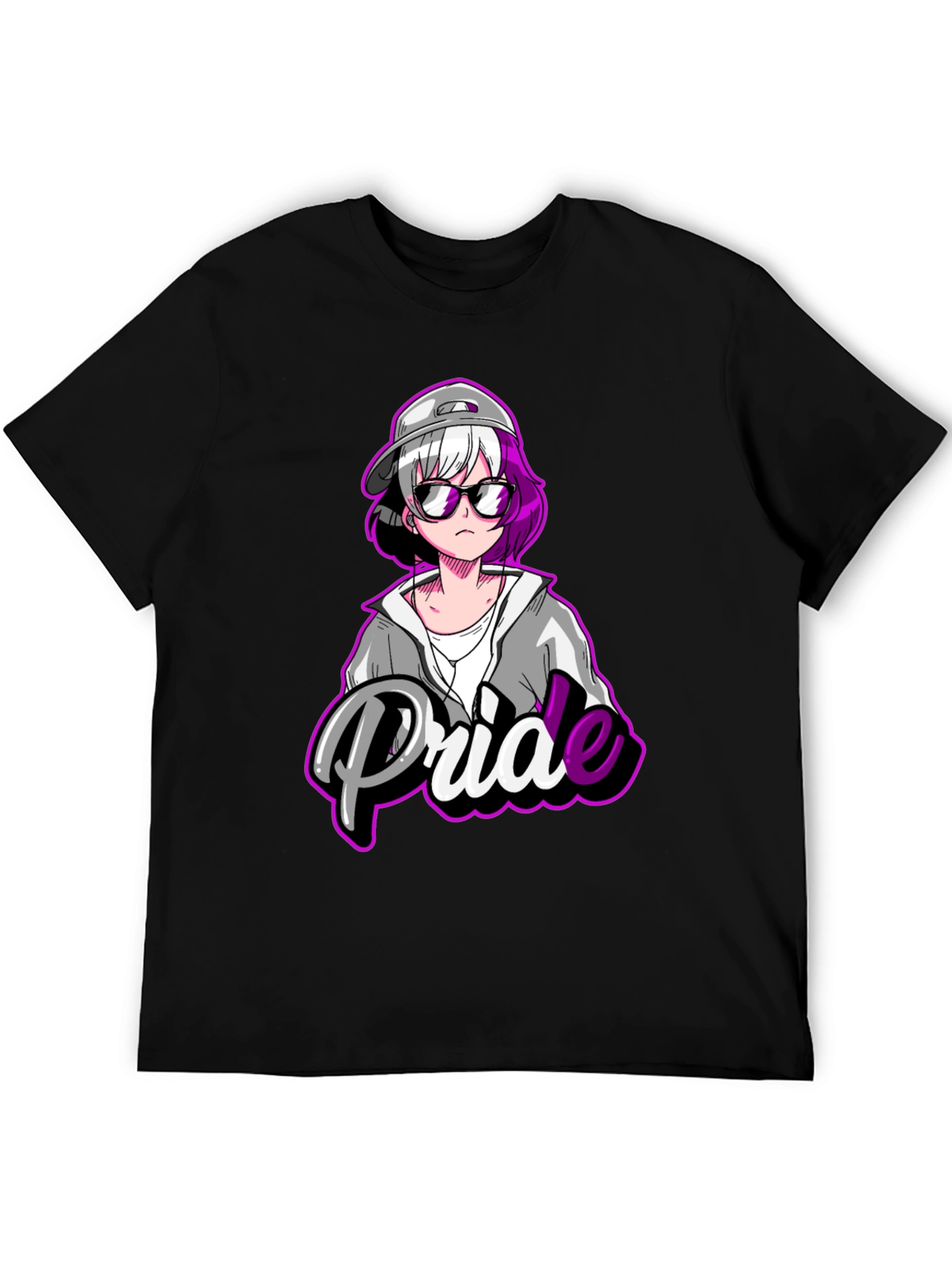 Pride Anime T-Shirt - Black Cotton Blend