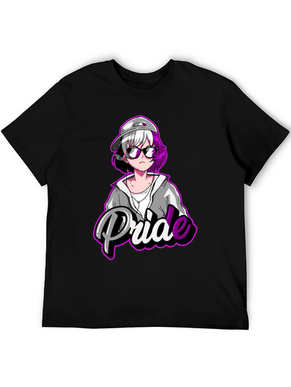Pride Anime T-Shirt - Black Cotton Blend