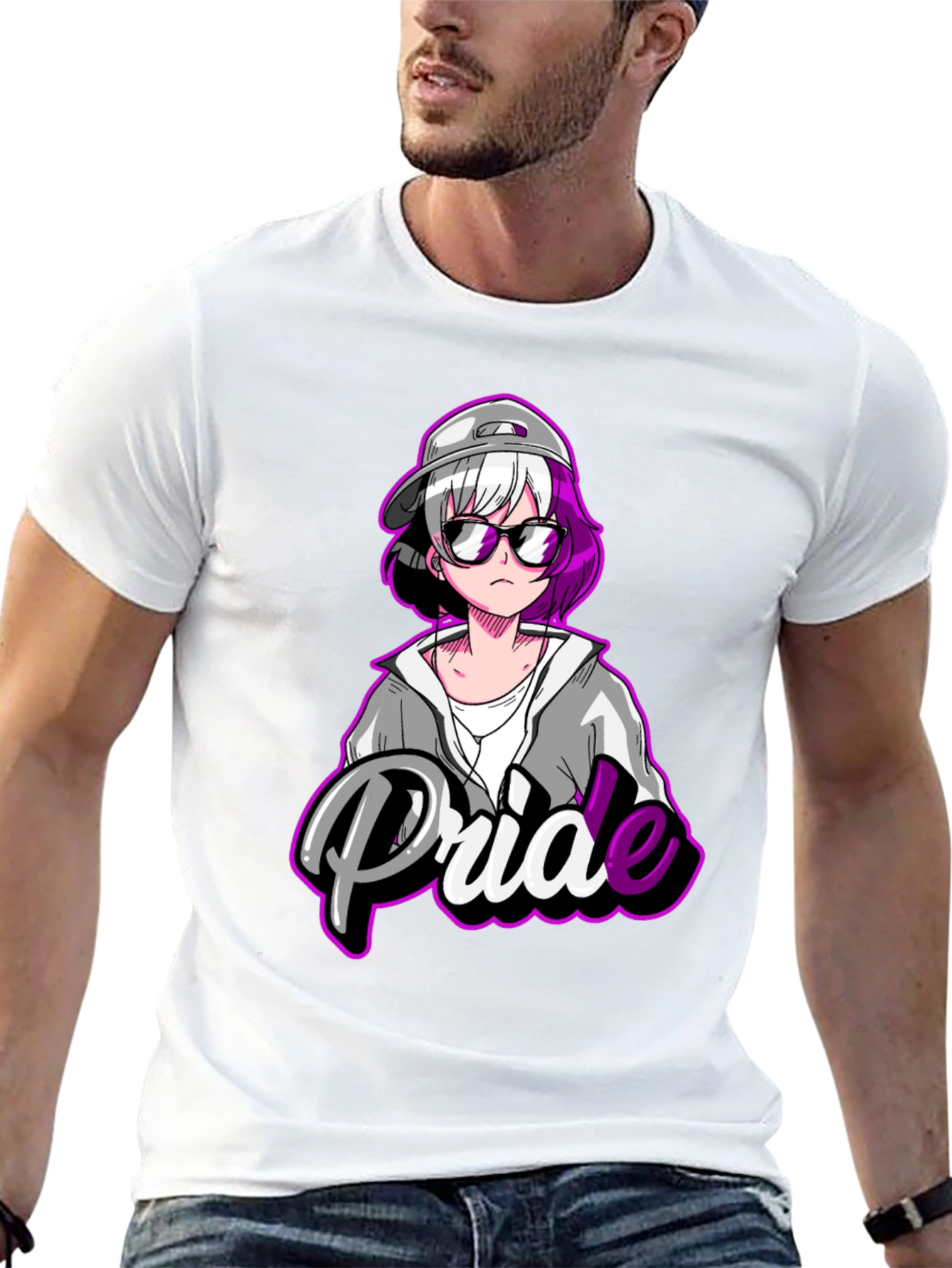 Pride Anime T-Shirt - Black Cotton Blend