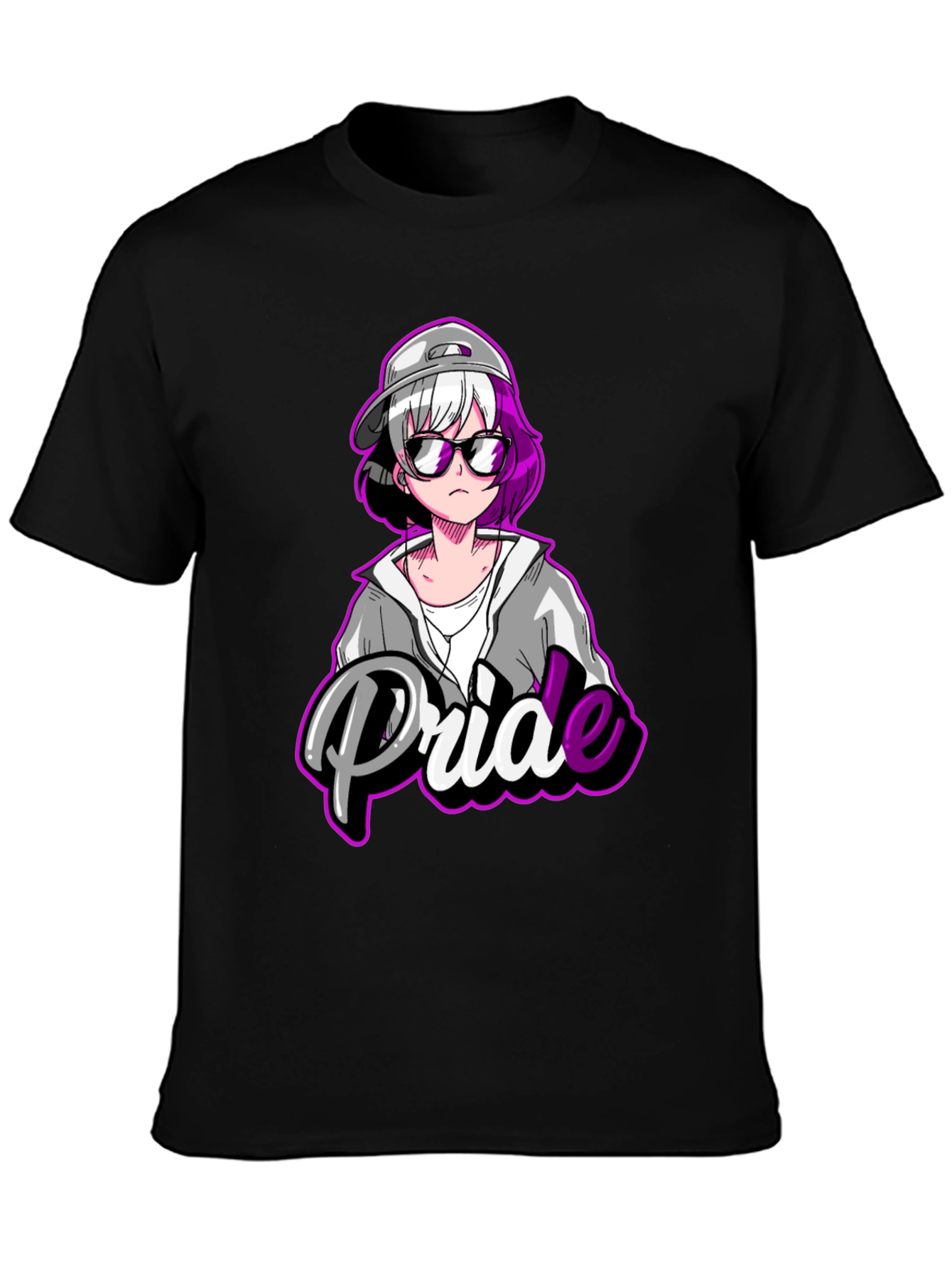 Pride Anime T-Shirt - Black Cotton Blend