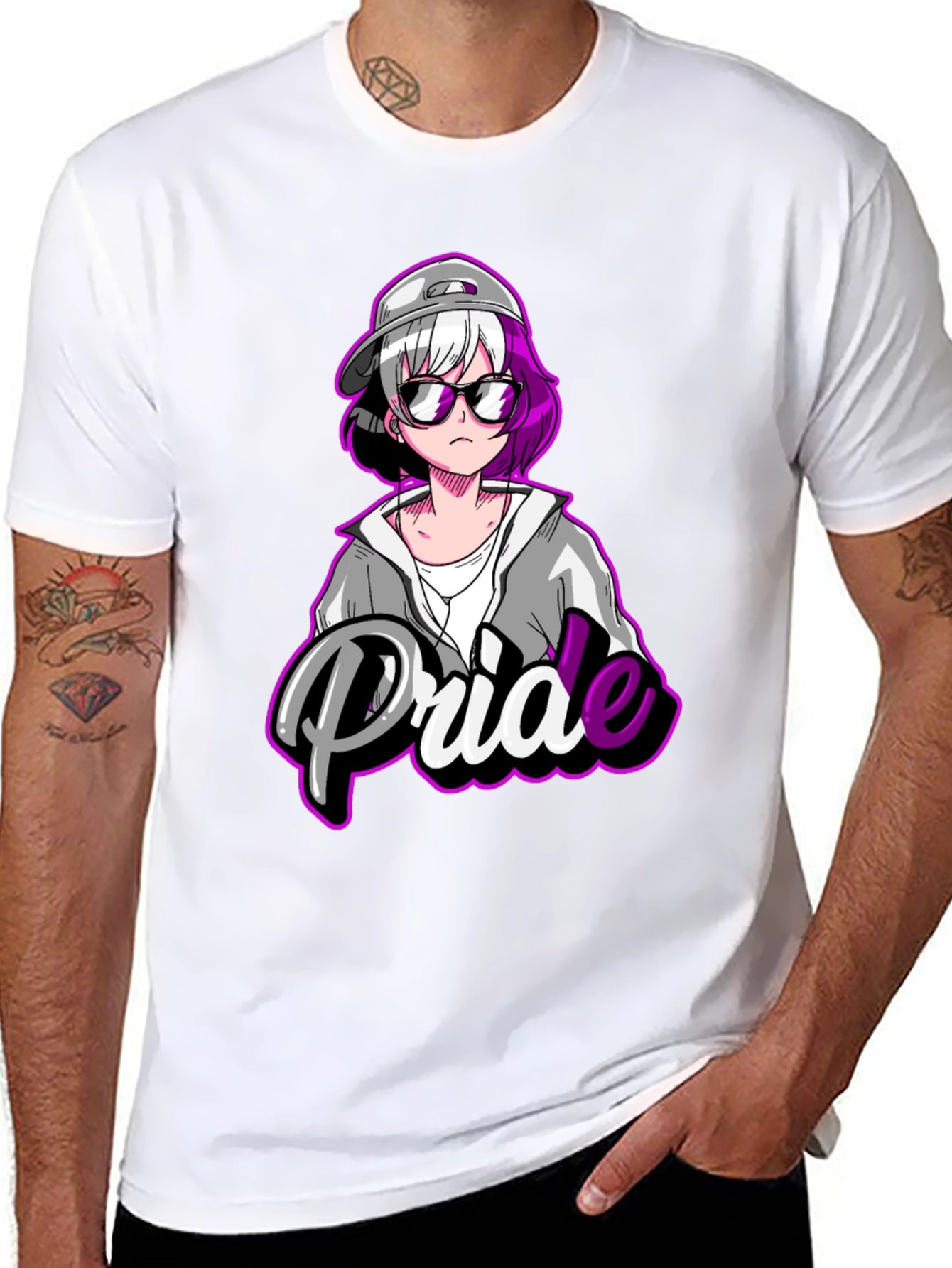 Pride Anime T-Shirt - Black Cotton Blend