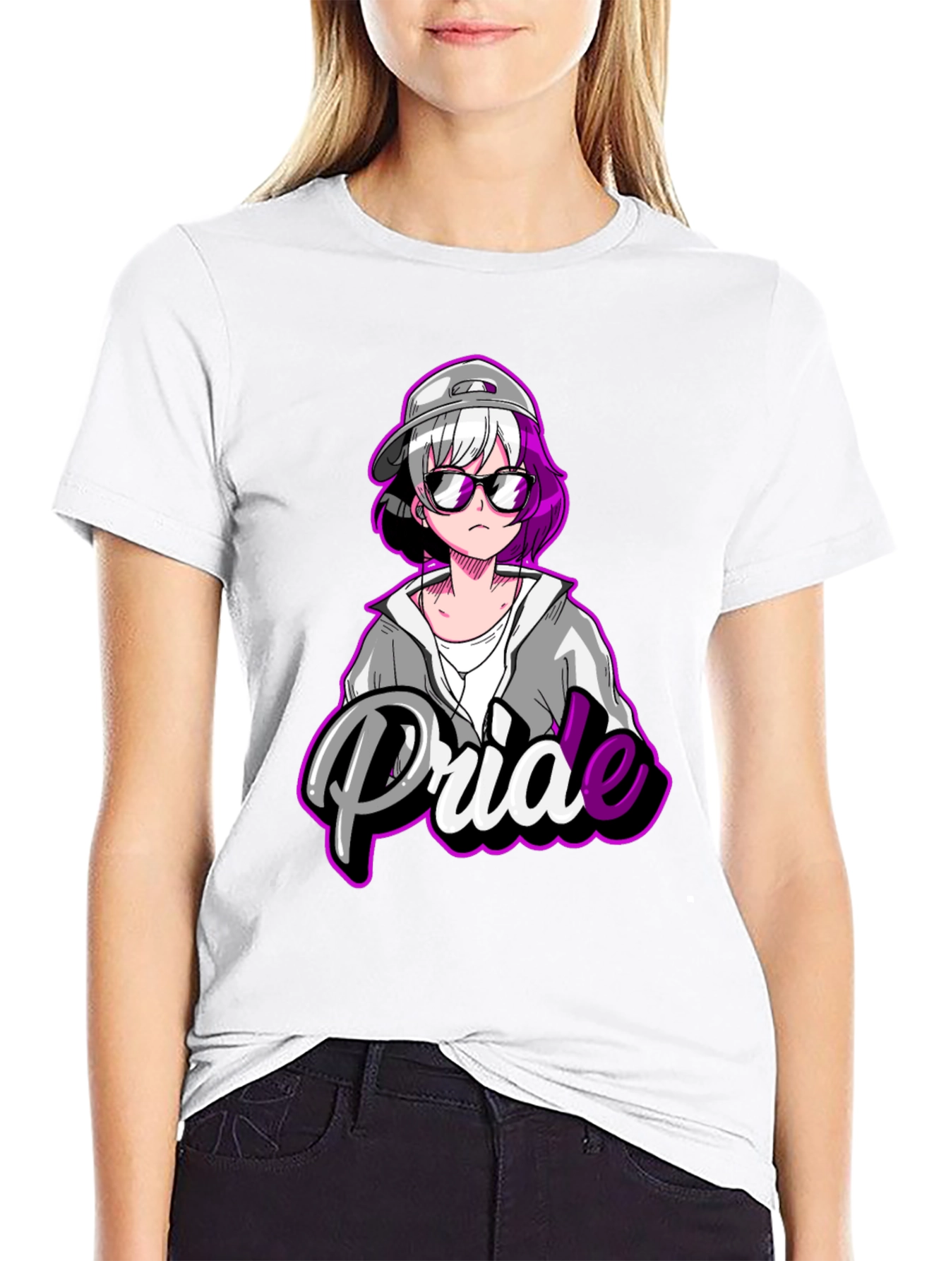 Pride Anime T-Shirt - Black Cotton Blend
