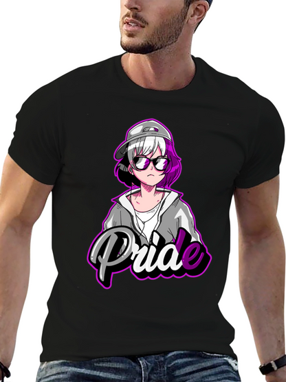 Pride Anime T-Shirt - Black Cotton Blend