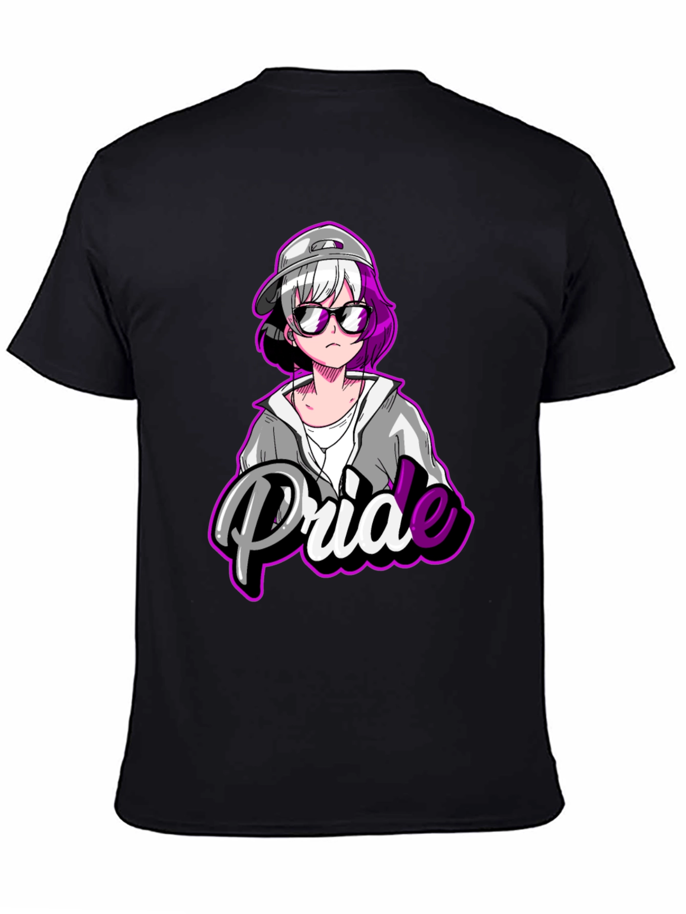 Pride Anime T-Shirt - Black Cotton Blend
