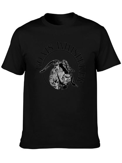 Goats Whisperer Graphic Tee - Black Cotton T-Shirt