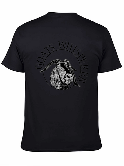 Goats Whisperer Graphic Tee - Black Cotton T-Shirt