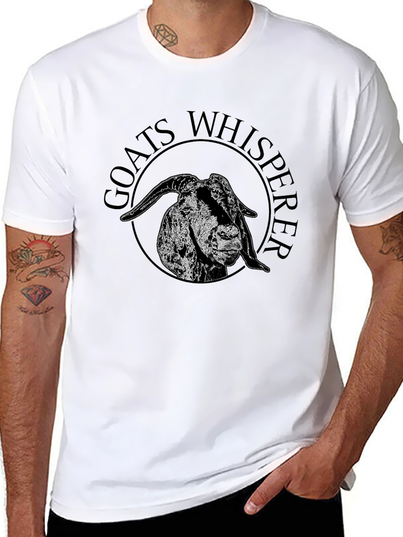 Goats Whisperer Graphic Tee - Black Cotton T-Shirt